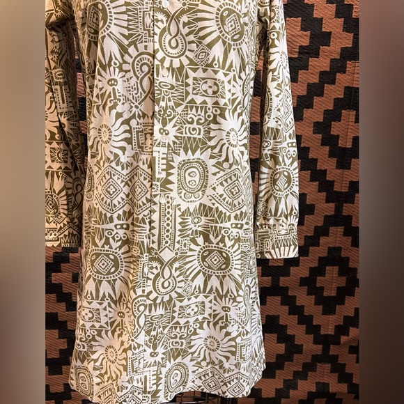 Vintage 60s mid century MCM Twiggy shift mini dress aztec John Meyer of‎ Norwich - Picture 9 of 16
